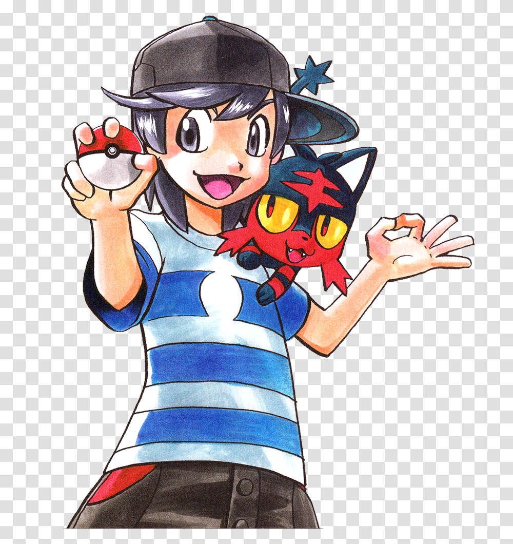 A Catboy For Your Dashboard Pokemon Manga Sun, Comics, Book, Person, Hand Transparent Png