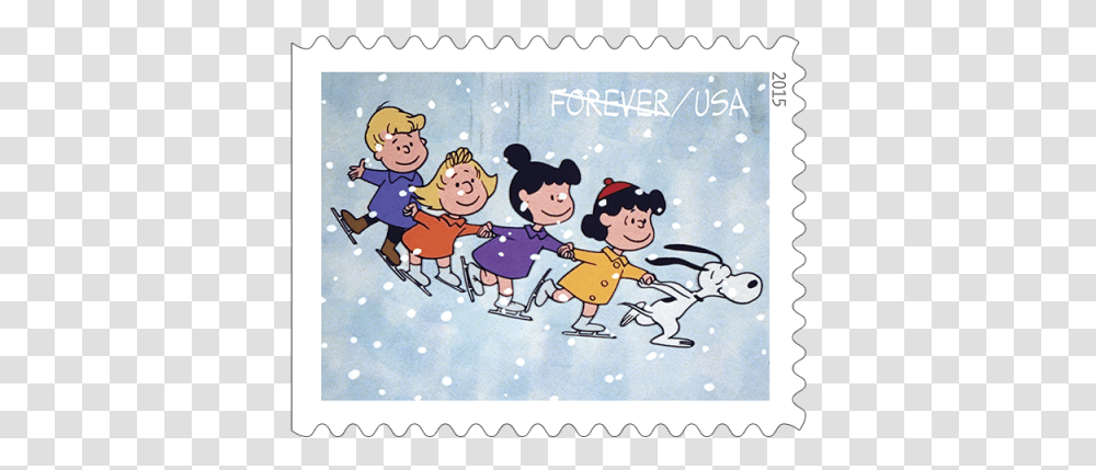A Charlie Brown Christmas Stamps Usps Releases Usps Charlie Brown Christmas Stamps, Postage Stamp, Person, Human, Poster Transparent Png