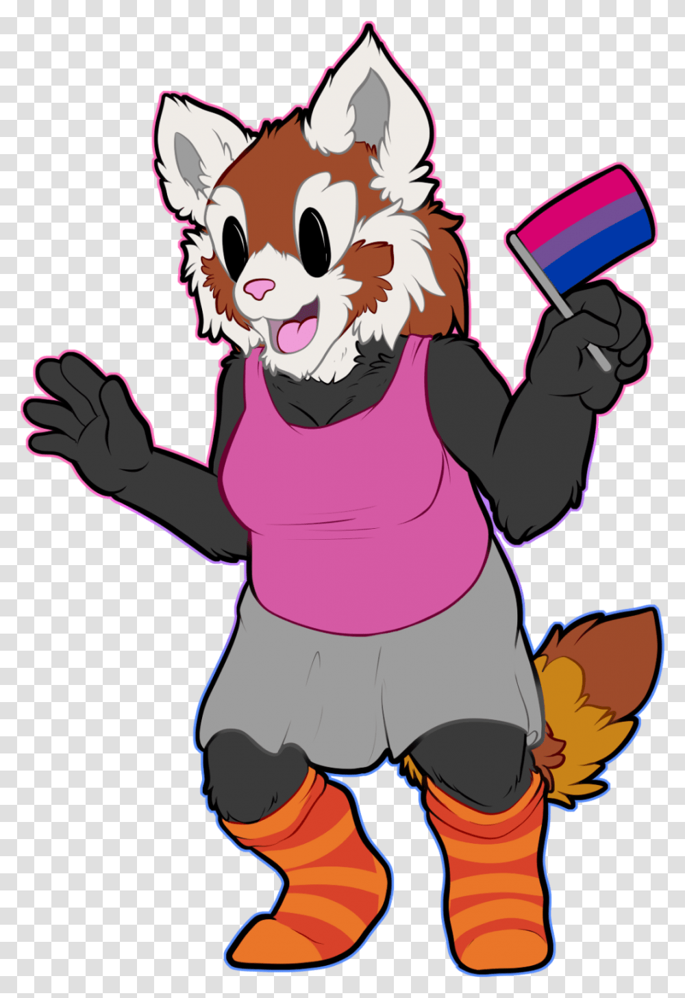 A Chibified Version Of A Red Panda Anthro Wearing A Cartoon, Person, Female, Face, Girl Transparent Png