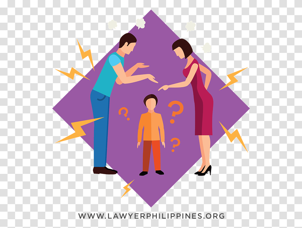 A Child Watching His Parents Argue About Support Illustration, Person, Poster, Advertisement Transparent Png