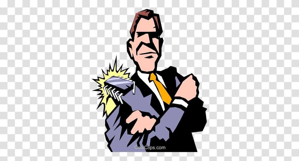 A Chip On His Shoulder Royalty Free Vector Clip Art Illustration, Person, Human, Performer, Magician Transparent Png
