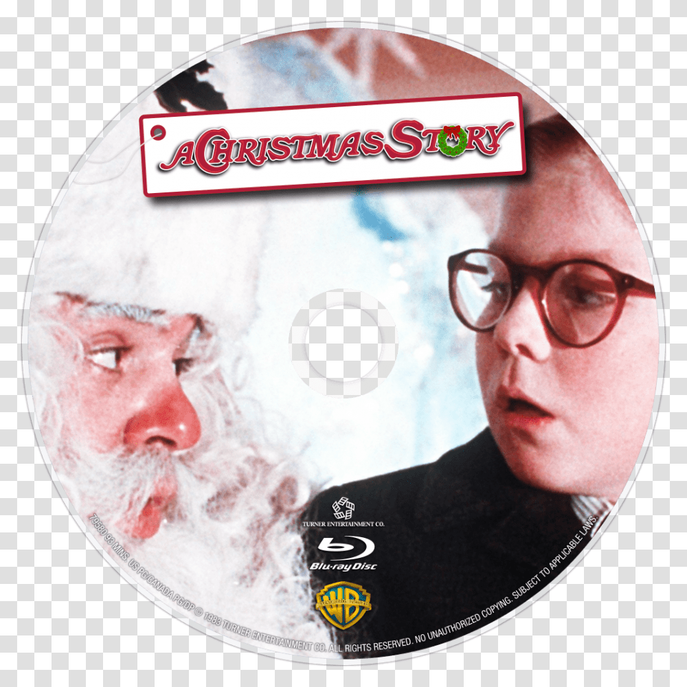 A Christmas Story Bluray Disc Image Christmas Story Red Ryder Bb Gun Santa, Disk, Person, Human, Glasses Transparent Png