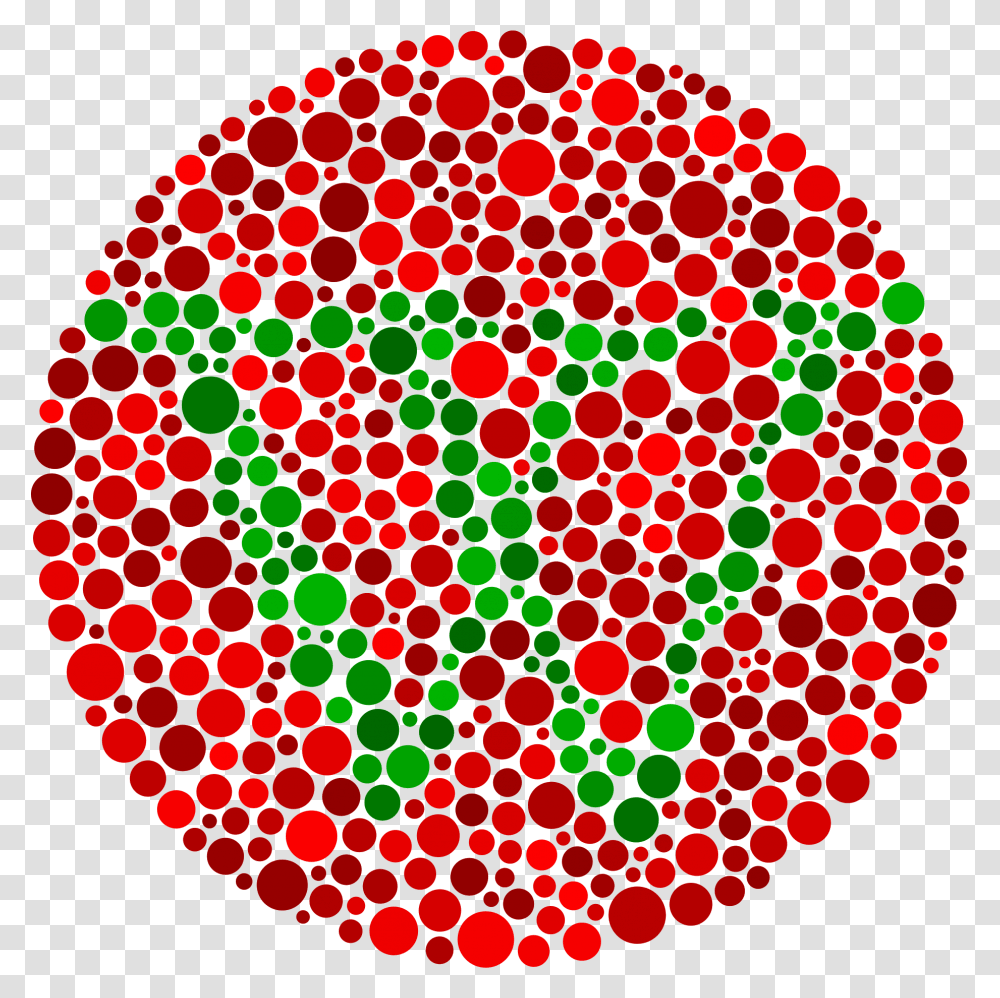 A Cirlce Filled With Dots Of Varying Sizes All In Arying Red Green Color Blindness, Sphere, Rug Transparent Png