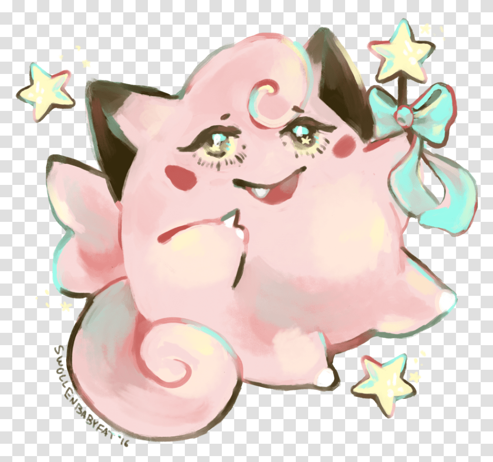 A Clefairy To Leave You A Wish On Your Cartoon, Star Symbol, Birthday Cake, Dessert, Food Transparent Png