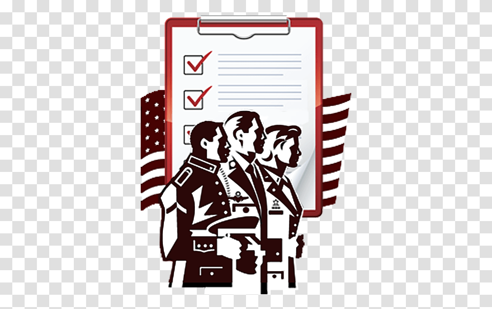 A Clip Art That Theree Servicemembers Stands Side By Military Mental Health Clipart, Flag, Label Transparent Png
