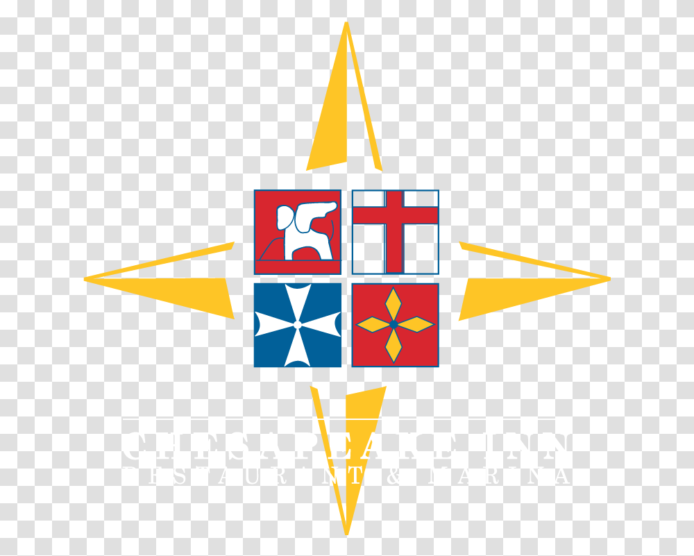 A Close Up Of A Logo Chesapeake Inn Logo, Trademark, Triangle, Star Symbol Transparent Png