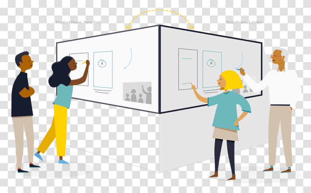 A Collaborative Whiteboarding Solution That Brings Collaboration People At Whiteboard, Person, Helmet Transparent Png