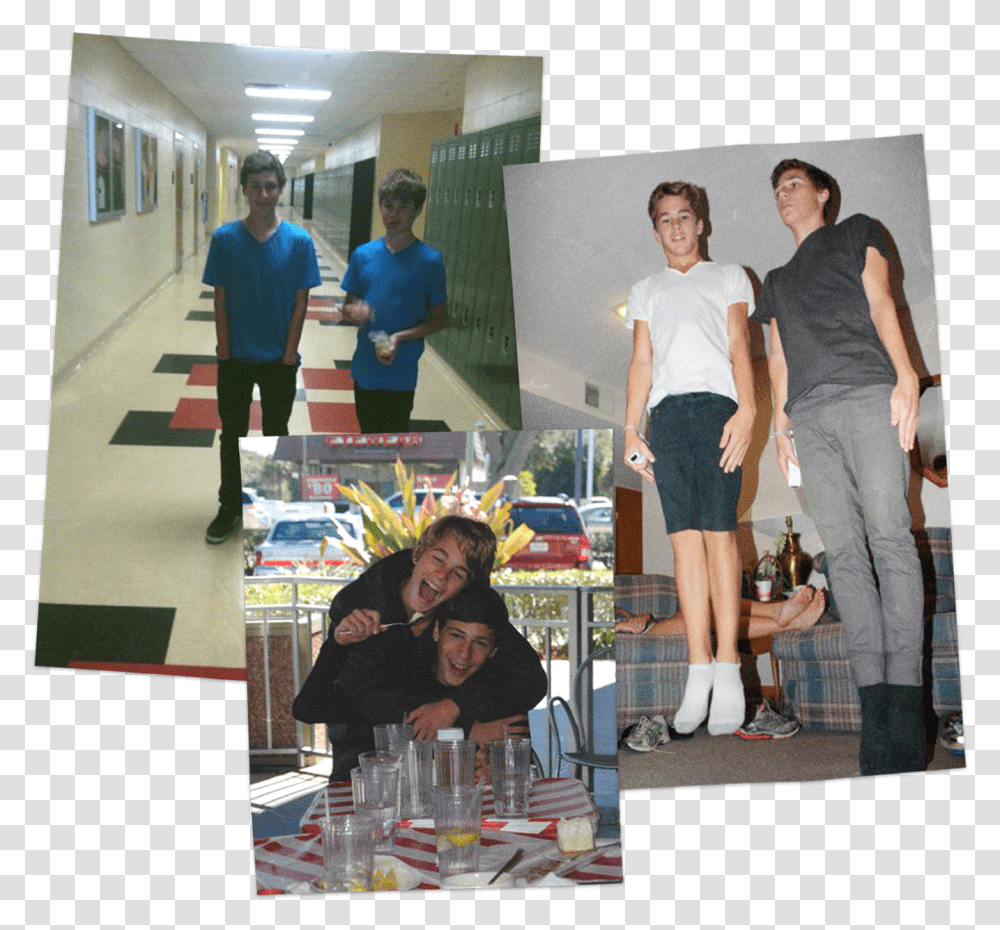 A Collage Of Tucker And I From High School Photographic Paper, Shorts, Person, Indoors Transparent Png