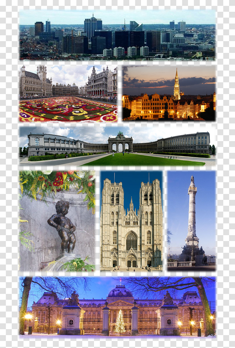 A Collage With Several Views Of Brussels Top Grand Place, Building, Architecture, Urban, City Transparent Png