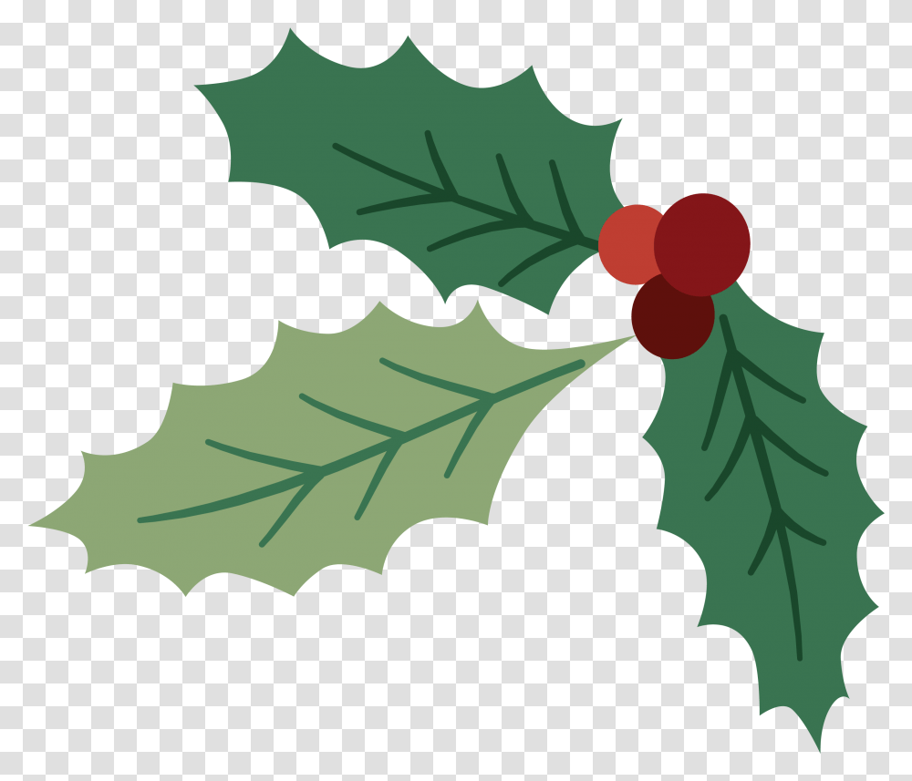 A Cozy Christmas Holly Berries Svg Cut File Illustration, Leaf, Plant, Green, Tree Transparent Png