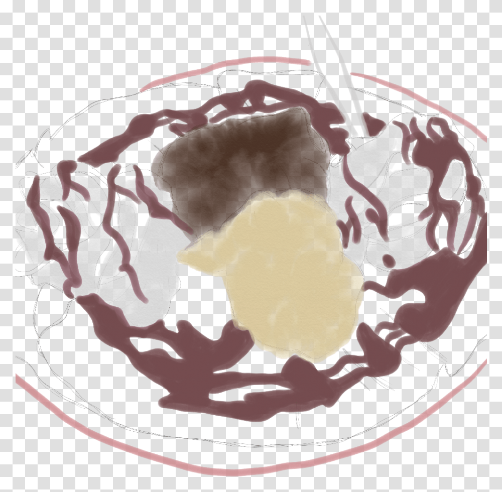 A Crepe With Two Ice Cream Scoops Gelato, Dessert, Food, Dish, Meal Transparent Png