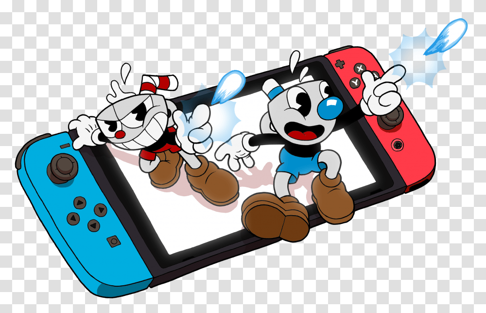 A Cuphead Mugman Switch Cuphead Nintendo Switch Physical, Computer, Electronics Transparent Png