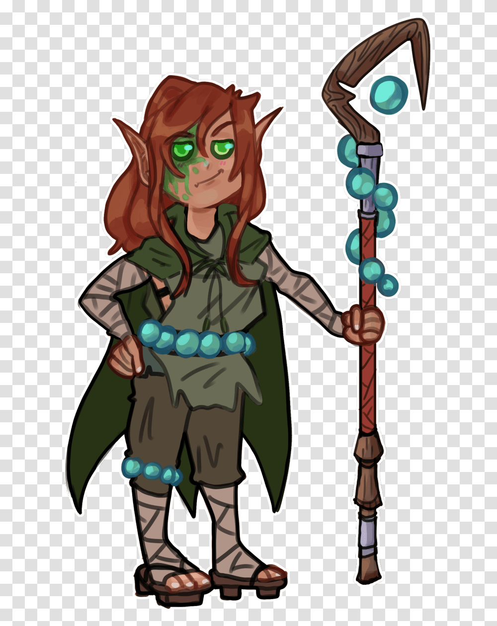 A Cute Little Chibi Druid I Drew For Adri Rin Over Dnd Chibi Druid, Elf, Person, Face, Outdoors Transparent Png