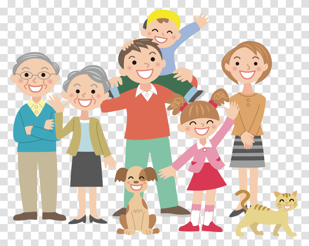 A Da Famlia Empresria Happy Family Cartoon, People, Person, Human, Cat Transparent Png