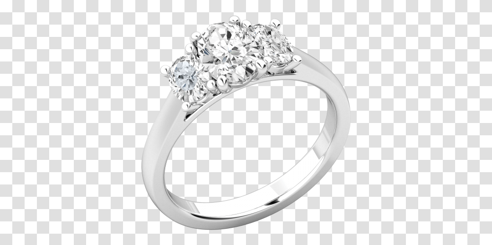 A Dazzling Oval Diamond 3 Stone Ring In 18ct White Gold Ring, Jewelry, Accessories, Accessory, Silver Transparent Png