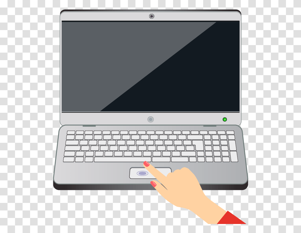 A Diagram Of Someone Tapping The Touchpad On A Laptop Netbook, Pc, Computer, Electronics, Computer Keyboard Transparent Png