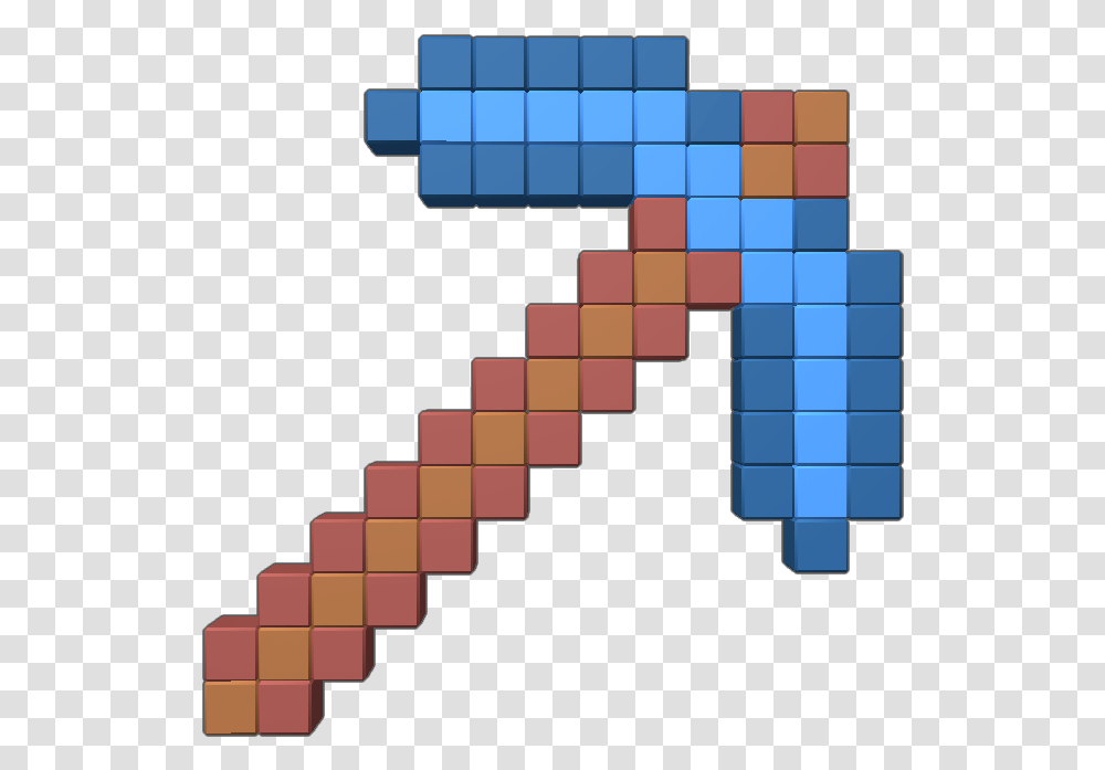 A Diamond Pickaxe From Minecraft 68 Blocks And Colors Minecraft Pickaxe, Word, Number Transparent Png