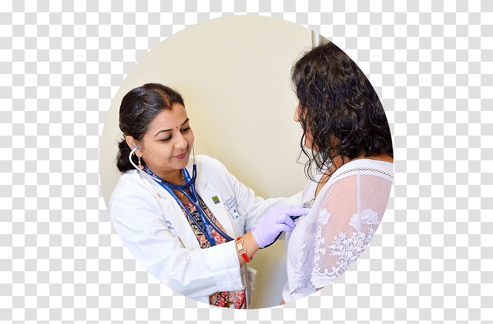 A Doctor Examining A Patient Girl, Person, Human, Apparel Transparent Png