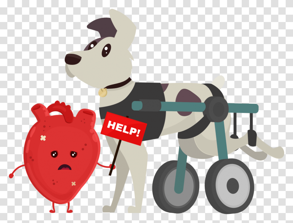 A Dog With A Heart Condition That Is Covered By Pet Unhealthy Heart Icon, Wheel, Mammal, Animal Transparent Png
