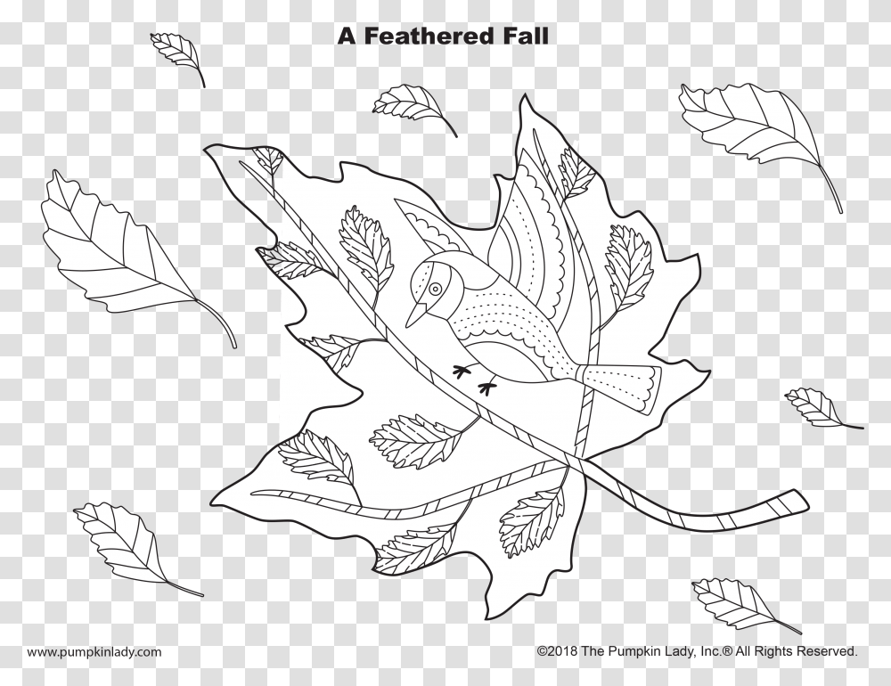 A Feathered Fall Halloween Coloring, Leaf, Plant, Tree, Maple Leaf Transparent Png