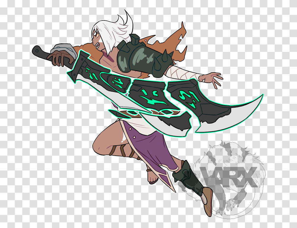 A Friend Commissioned Me To Draw Riven Cartoon, Person, Costume, Manga, Comics Transparent Png