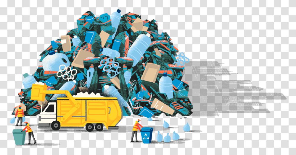 A Garbage Pile That Casts The Shadow Of A City Toy Vehicle, Person, Robot Transparent Png