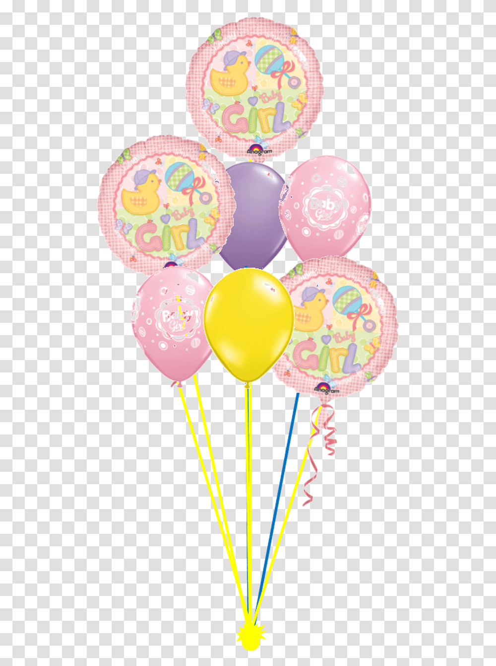 A Girl Bouquet Balloon, Rattle, Sweets, Food, Confectionery Transparent Png