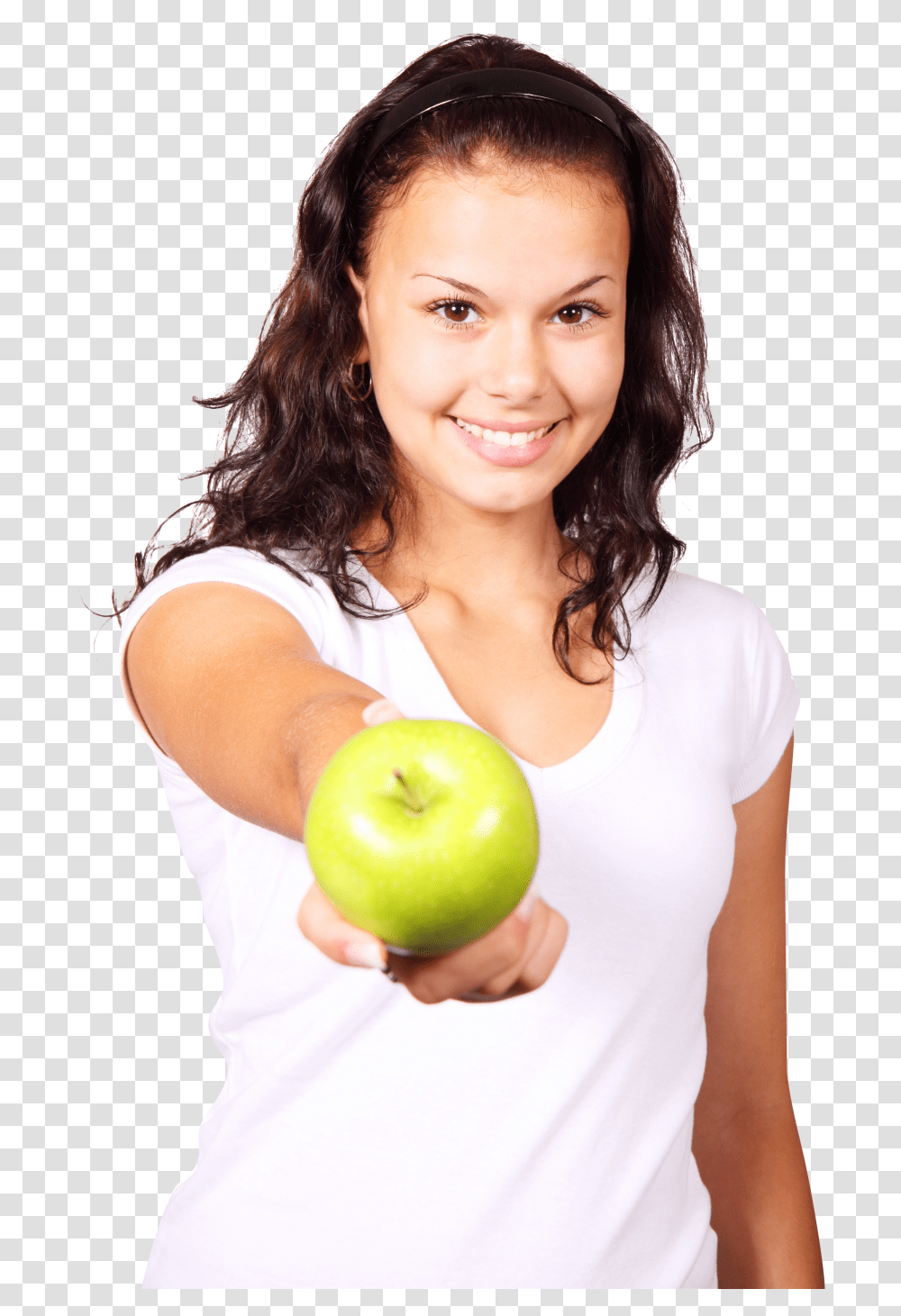 A Girl Hold Apple In Her Hand Image Girl With Apple, Person, Human, Plant, Fruit Transparent Png