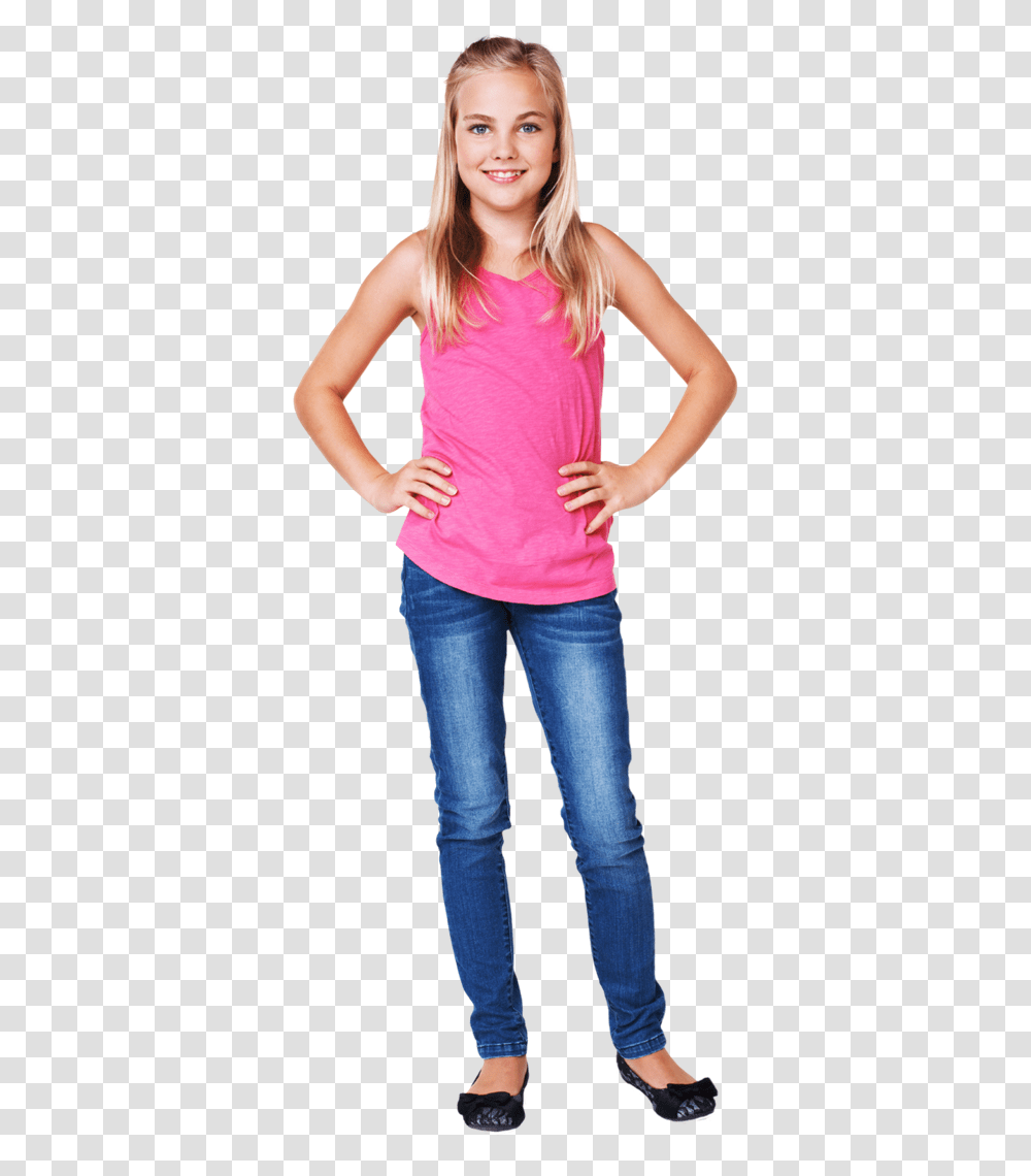 A Girl Standing, Person, Pants, Female Transparent Png