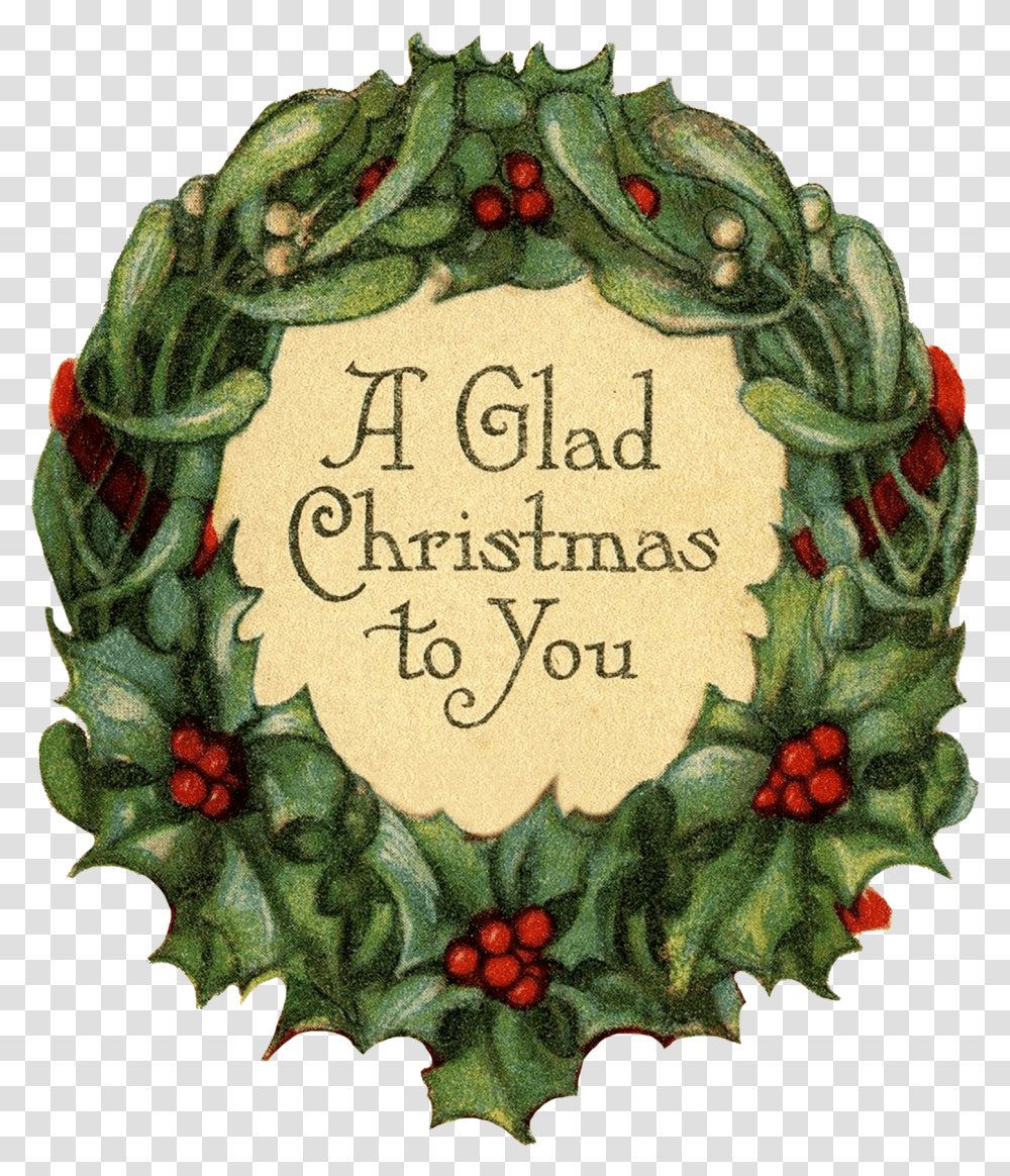 A Glad Christmas Wreath Holly Transparent Png
