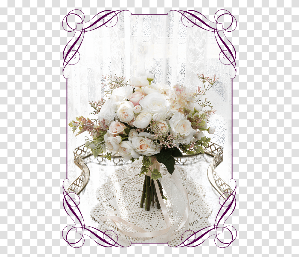 A Gorgeous Silk Artificial Bridesmaid Bouquet Posy Bridesmaids Rose Gold Bouquet, Floral Design, Pattern, Plant Transparent Png