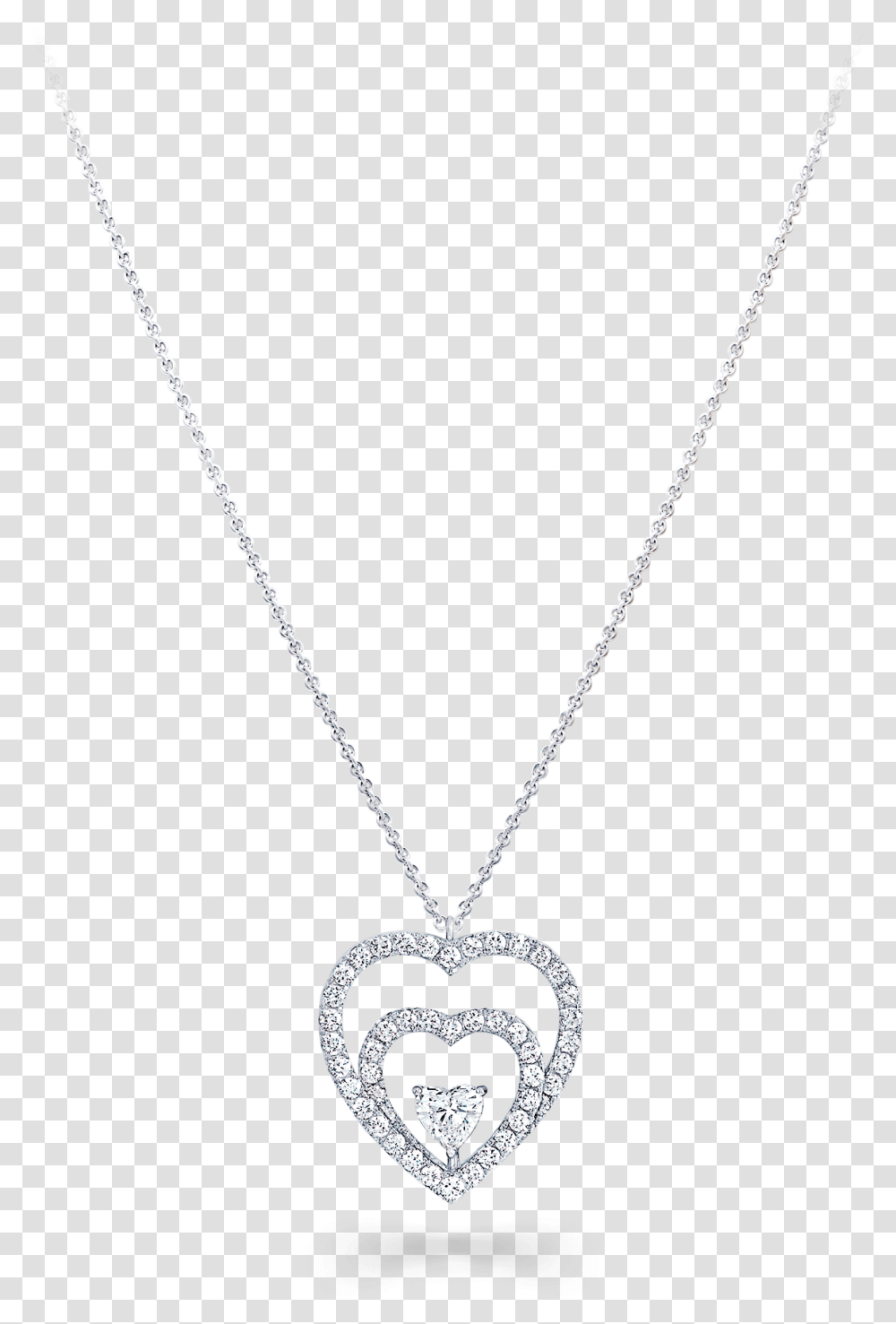 A Graff Bridal Necklace Featuring A Double Heart Diamond, Jewelry, Accessories, Accessory, Pendant Transparent Png