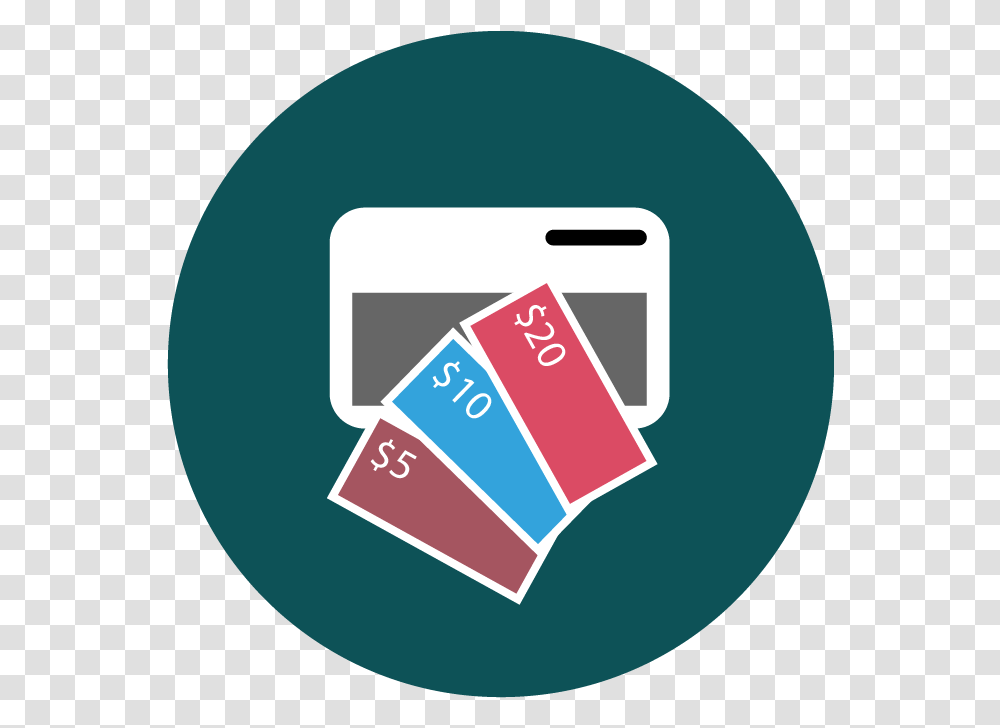A Graphic Showing Dollar Bills Next To A Touchscreen Graphic Design, Label, Sticker Transparent Png