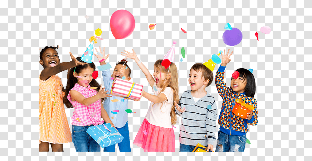 A Group Of Kids Excited About A Birthday Kids Party, Person, People, Skirt Transparent Png