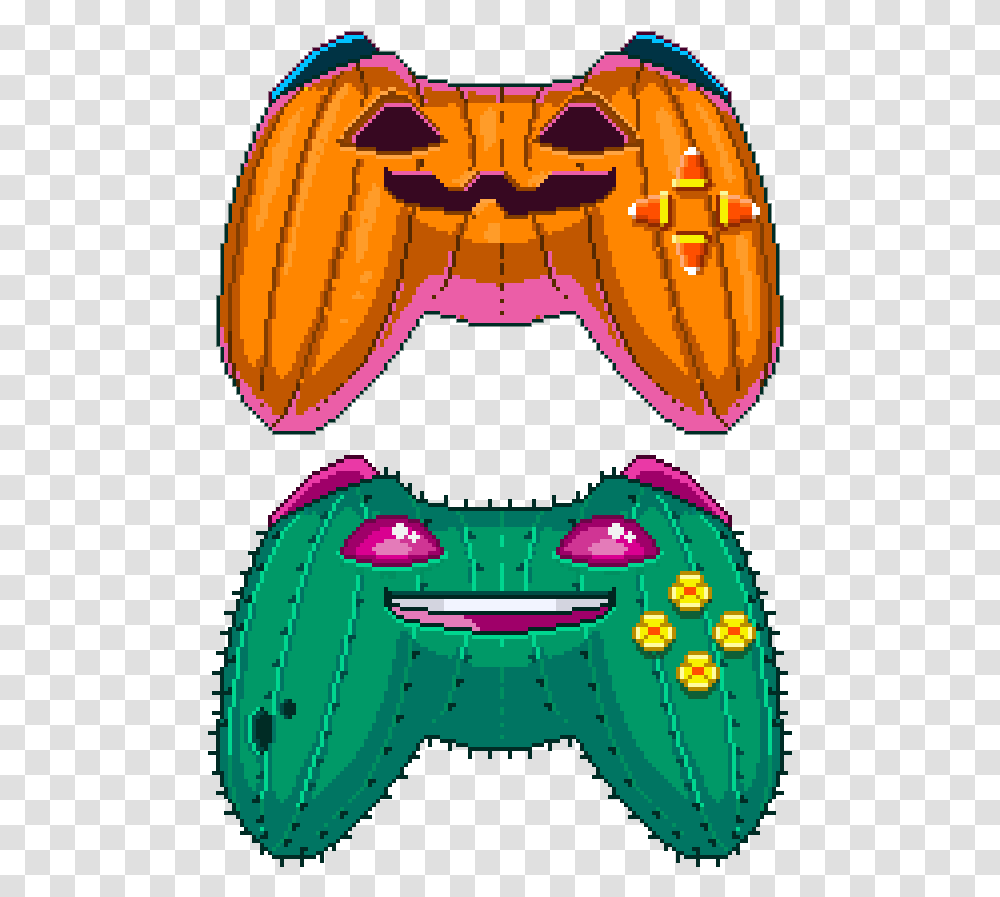 A Halloween 'pumptroller' Variant Of Our Game Dev Group's Illustration, Plant, Pac Man, Mustache Transparent Png
