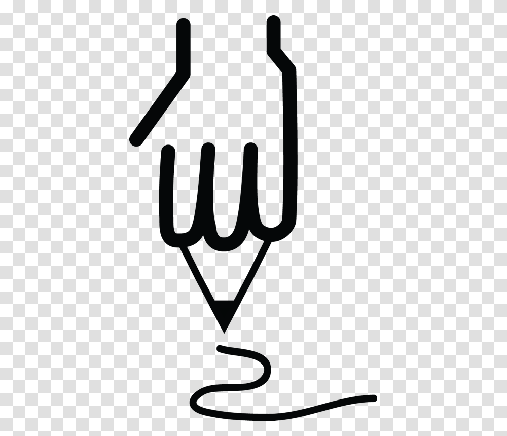 A Hand Holding A Pencil Drawing An An Image, Weapon, Weaponry, Scissors Transparent Png