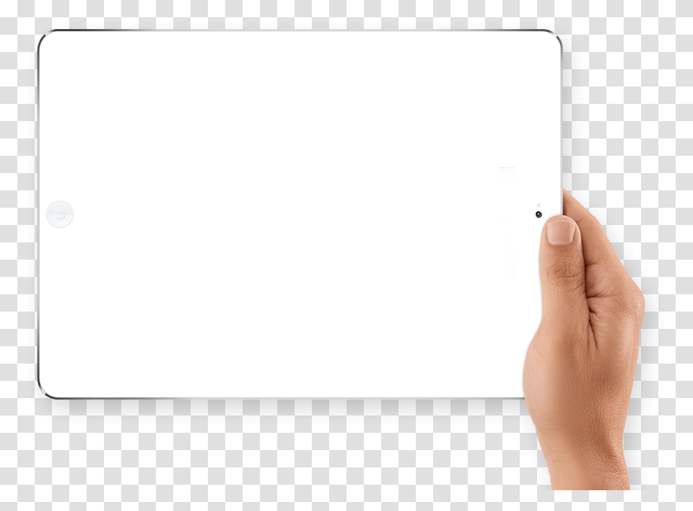 A Hand Holding A Tablet Download Hand, White Board, Person, Human, Skin Transparent Png