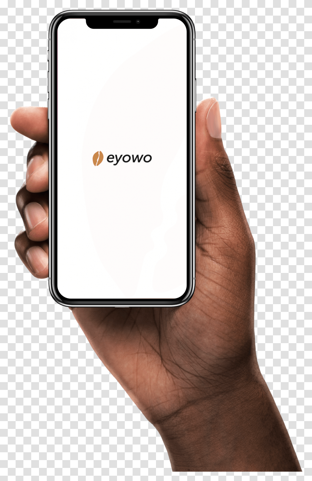 A Hand Holding The Eyowo App, Mobile Phone, Electronics, Cell Phone, Person Transparent Png