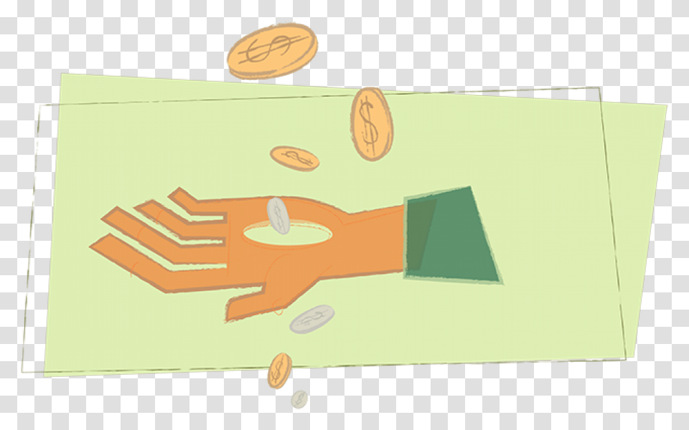 A Hand With A Hole In It Where Money Is Falling Through, Table, Furniture, Wax Seal Transparent Png