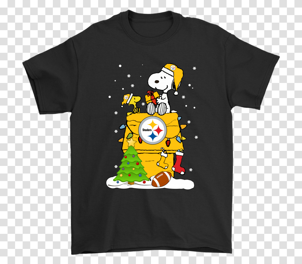A Happy Christmas With Pittsburgh Steelers Snoopy Shirts Cool Star Wars Shirts, Clothing, Apparel, T-Shirt, Plant Transparent Png