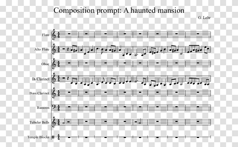 A Haunted Mansion Sheet Music Composed By G Sheet Music, Gray, World Of Warcraft Transparent Png