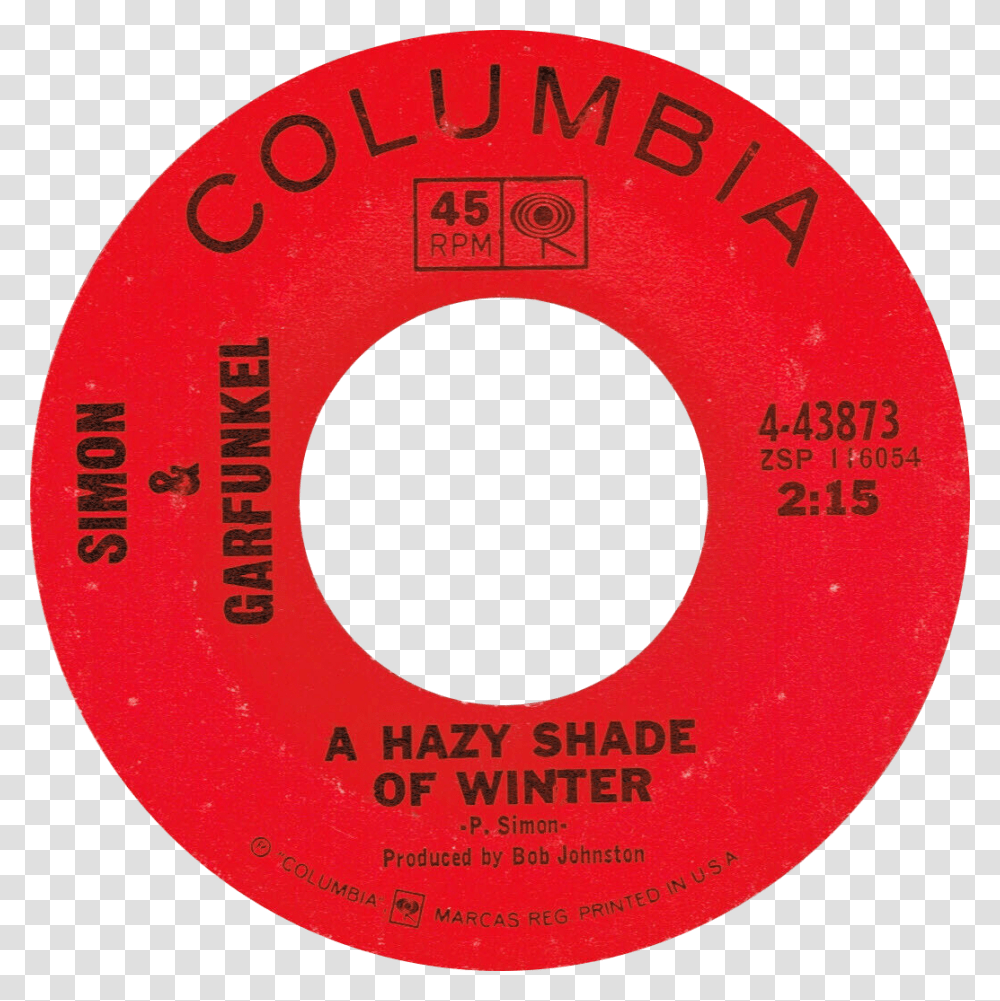 A Hazy Shade Of Winter By Simon Amp Garfunkel Us Vinyl Circle, Label, Sticker, Disk Transparent Png