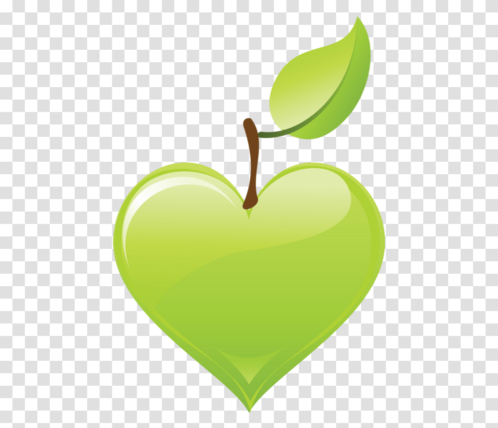 A Healthy Heart Can Give You A Good Life Pale Green Heart Clipart, Plant, Fruit, Food, Apple Transparent Png