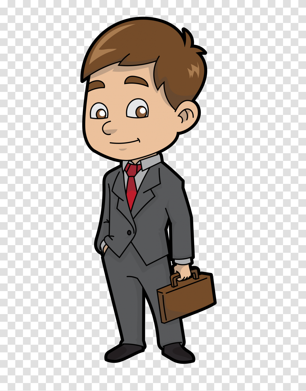 A Humble Cartoon Businessman, Suit, Overcoat, Apparel Transparent Png