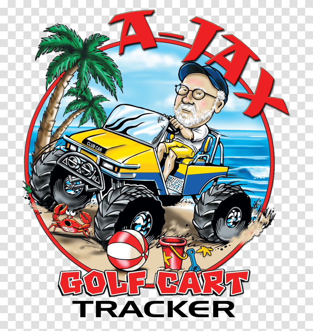 A Jax Golf Cart Tracker Golf Cart, Vehicle, Transportation, Person, Human Transparent Png