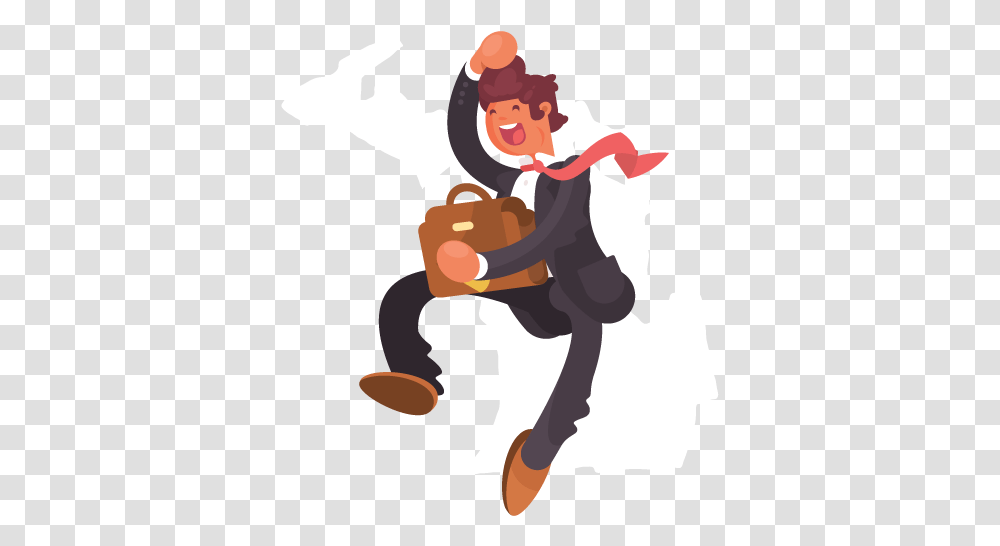 A Jumping Businessman In Front Of An Outline Of Michigan Cartoon, Person, Human, Performer, Magician Transparent Png