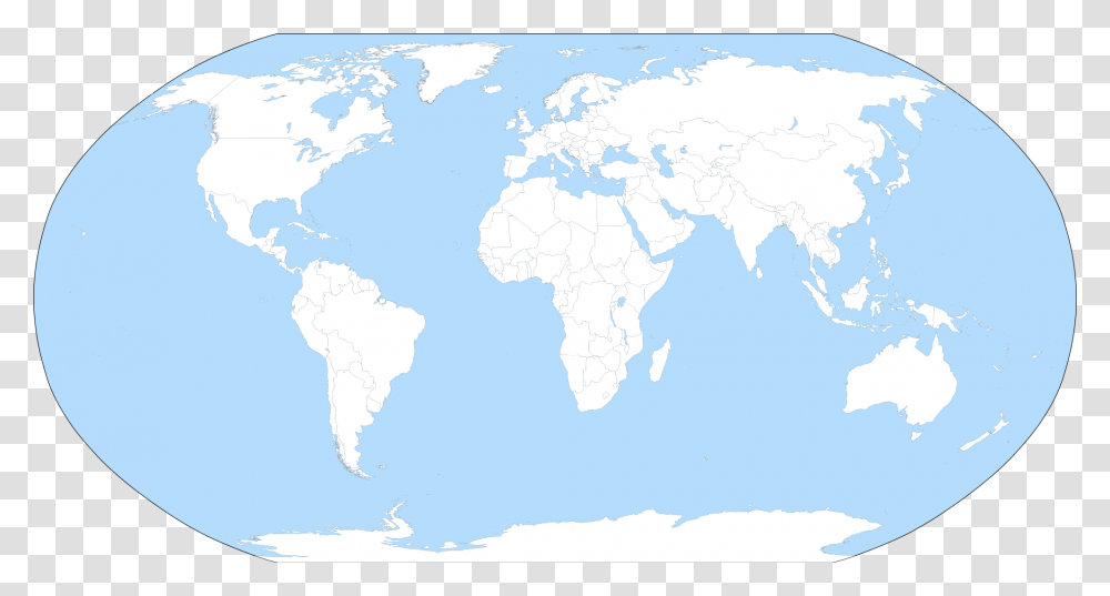A Large Blank World Map With Oceans Marked In Blue, Diagram, Plot, Atlas, Painting Transparent Png