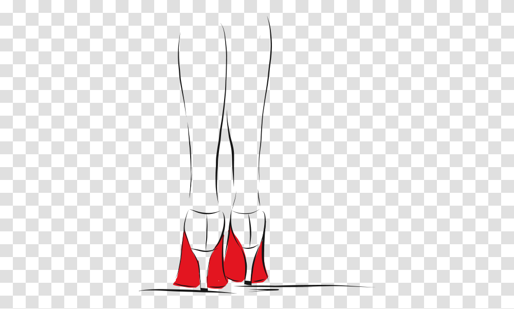 A Line Illustration Of The Back Of A Woman's Legs With Basic Pump, Apparel, Footwear, Shoe Transparent Png
