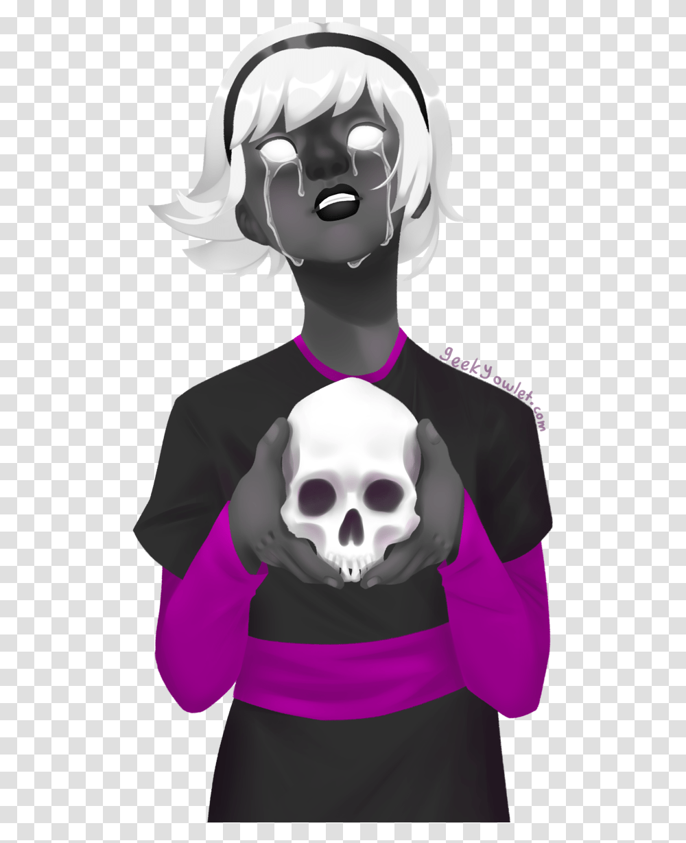A Lineless Drawing Of Grimdark Rose Lalonde From Homestuck Skull, Person, Human, Apparel Transparent Png