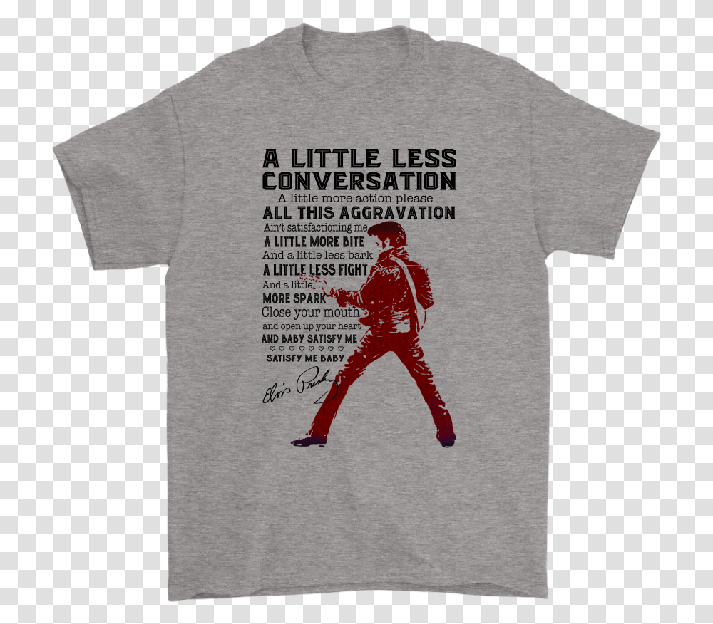 A Little Less Conversation A Little More Action Elvis Cowboys Grinch T Shirt, Apparel, Person, Human Transparent Png